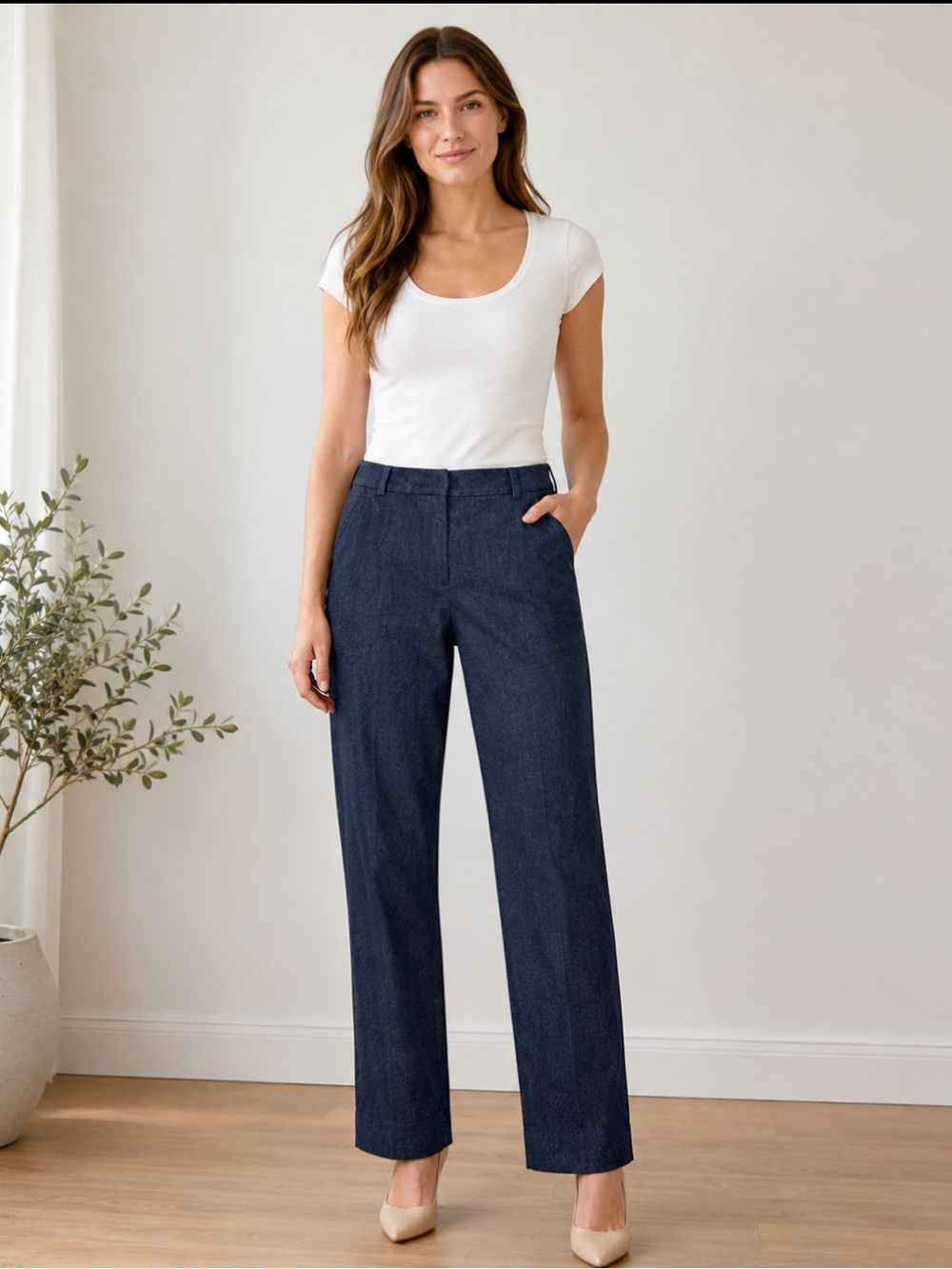Banana Republic Avery Women's Dark Navy Denim Trousers